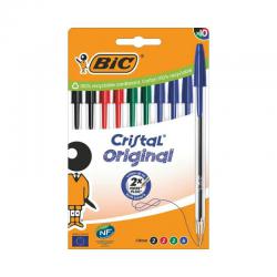 Cheap Stationery Supply of Bic Cristal Ballpoint Pen 1.0mm Tip 0.32mm Line Black/Blue/Green/Red (Pack 10) 69052BC Office Statationery