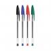 Bic Cristal Ballpoint Pen 1.0mm Tip 0.32mm Line BlackBlueGreenRed (Pack 10) - 516354 69052BC