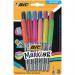 The photo showcases a pack of 12 Bic Permanent Markers from the BIC Marking Colour Collection. The markers have a bullet tip of 0.8mm and come in assorted colours. The bold and vibrant shades are perfect for creating detailed and precise lines.