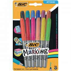 Cheap Stationery Supply of BIC Marking Colour Collection Permanent Marker Bullet Tip 0.8mm Line Assorted Colours (Pack 12) 69262BC Office Statationery