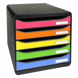 Cheap Stationery Supply of Exacompta Big Box Plus 5 Drawer Set Open Black/Harlequin 69357EX Office Statationery