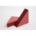 The photograph captures a pack of 100 Exacompta Legal Guildhall Legal Corners in a bright red color. Each corner is neatly stacked on top of each other, with the smooth shiny paper reflecting light. The corners are slim and sleek, perfect for organizing documents without adding bulk.