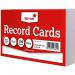 The image shows a pack of 100 white record cards, each measuring 127x76mm. These cards are plain and are used for card indexing, likely in a business setting. They are likely organized in a neat stack and are labeled with the brand name ValueX.