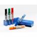 The photograph shows a pack of 10 red Pilot Begreen V-Board Master Whiteboard Marker with a bullet tip of 2.3mm. The pens are designed specifically for whiteboards and have a sleek, white design. Each pen is labeled with the Pilot logo and Begreen in green lettering.