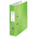 In the photo, 10 vibrant green ACCO Brands Lever Arch Files are displayed. Each file is made of laminated paper on board and has a 80mm spine width, comfortably fitting A4 sized documents. The files proudly bear the Leitz 180 WOW branding, adding a touch of modernity to the classic design. With a sturdy lever mechanism, these files are perfect for organizing and storing important papers.