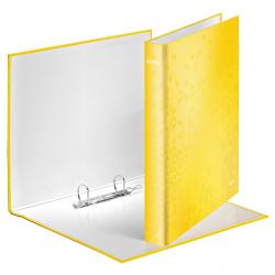 Cheap Stationery Supply of Leitz WOW Ring Binder Laminated Paper on Board 2 D-Ring A4 25mm Rings Yellow (Pack 10) 42410016 72045AC Office Statationery