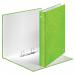 The photo shows 10 ACCO Brands Ring Binders in a bright green color. Each binder has a laminated paper exterior and 2 D-shaped rings that can hold A4-sized documents up to 25mm thick. The bold Leitz WOW branding is visible on the cover. This pack is perfect for organizing and storing important papers and documents.