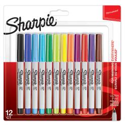 Cheap Stationery Supply of Sharpie Permanent Marker Ultra Fine Tip 0.5mm Line Assorted Colours (Pack 12) 72955NR Office Statationery
