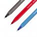 The photo shows a set of eight Newell Brands Ballpoint Pens, each with a 1.0mm tip and 0.7mm line thickness. The pens come in classic black, blue, and red colors. The neat and organized packaging showcases the sleek design of the pens, with the brand name Paper Mate InkJoy 100 printed on each one. The pens are lined up next to each other, ready to provide a smooth and precise writing experience.