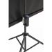 This photo captures a sleek and modern Bi-Silque projector screen, specifically the Bi-Office Portable Tripod Projection Screen, with a black border and housing. The screen measures 1250x1250mm and is perfect for high-quality presentations and gatherings.