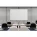 This photograph depicts a Bi-Silque projector screen from the Bi-Office Portable Tripod Projection series. The screen measures 1250x1250mm and features a sleek black border and housing.