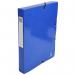 This photo shows a set of eight Exacompta Iderama box files. Each file is made of durable pressboard and has a 40mm spine width. The files come in assorted colors and are secured with an elastic closure. Perfect for organizing and storing important documents.