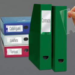 Cheap Stationery Supply of ValueX Self Adhesive Label Holder and Insert Polypropylene 25x75mm (Pack 12) 74092PL Office Statationery