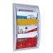 A sleek, silver wall display unit with oversized literature holders. The quick fit design allows for easy installation and the Paperflow brand guarantees durability. Perfect for organizing and displaying various paper materials.
