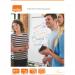 This image shows a pack of Nobo Flipchart Pads from ACCO Brands. The pads are A1 size, with 40 square sheets each. The pack contains 5 pads, for a total of 200 sheets. The pads feature a squared pattern, making them perfect for sketching or taking notes during presentations or meetings.