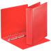 This image features a set of 10 red polypropylene presentation binders from ACCO Brands. Each binder has 4 D-shaped rings and a 40mm capacity, perfect for organizing A4-sized documents. The binders are from the Esselte Essentials line.