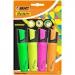 This photo features a pack of Bic Highlighters with a chisel tip, perfect for highlighting important information. The highlighters come in assorted colors and are equipped with a clip for convenience.
