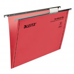 Cheap Stationery Supply of Leitz Ultimate Clenched Bar Foolscap Suspension File Card 15mm V Base Red (Pack 50) 17440025 78821AC Office Statationery