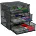 Wire Mesh 3 Drawer Chest  Graphite