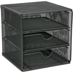 Cheap Stationery Supply of OSCO Wire Mesh 3 Drawer Chest Small Graphite SM3DSSLV 81110DT Office Statationery