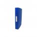 This photograph shows a blue, A4-sized ring binder with two polypropylene O-rings that are 19mm thick. The binder is from the ValueX brand and is suitable for organizing and storing paperwork.