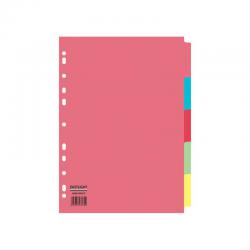 Cheap Stationery Supply of ValueX Divider 5 Part A4 155gsm Card Assorted Colours 85016PG Office Statationery