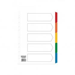 Cheap Stationery Supply of ValueX Divider 5 Part A4 Card White with Coloured Mylar Tabs 85100PG Office Statationery