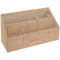 Cheap Stationery Supply of Eterneco Vertical Sorter/Letter Holder 3 Compartment Coated Card Brown Geometrical Design 67947D 86108EX Office Statationery