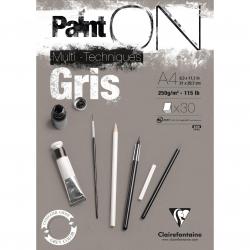 Cheap Stationery Supply of Clairefontaine PaintOn Pad A4 250gsm 30 Sheets Grey Paper 975809C 86458EX Office Statationery