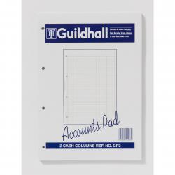 Cheap Stationery Supply of Guildhall A4 Ruled Account Pad with 2 Cash Columns and 60 Pages White GP2Z 86521EX Office Statationery