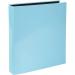 This image features a set of ExaClair Limited ring binders in a pastel blue color. The binders are plastic coated and have two rings, each measuring 25mm. They have a glossy and smooth finish, giving them a sleek and modern look. The binders are from the Aquarel collection and are perfect for organizing documents and papers.
