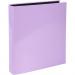 This photograph showcases a set of ExaClair Limited Ring Binders in a pastel mauve color. The plastic coating adds a sleek finish to the 2 ring design, perfect for organizing and storing documents.