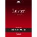 The Canon LU-101 A4 Luster Paper is a pack of 20 sheets of photo paper. The luster finish gives photos a smooth and glossy look, perfect for high-quality prints. It has a bright white color and a weight of 260 gsm, ensuring professional-looking results.