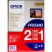 This picture shows a pack of Epson A4 glossy photo paper containing 30 sheets. The paper is white and has a glossy finish, with the Epson logo and product name printed in black. Each sheet is separated by a thin white border.