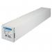 The picture shows a large white paper roll labeled HP Bright White Paper with dimensions of 610mm by 45.7m. The roll is designed for use in large format printers.
