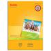 This photograph shows glossy A4 sized Eastman Kodak photo paper. It features a pack of 20 sheets with a white background and the Kodak logo on the top left corner. The paper has a smooth texture and is designed for high-quality photo printing.