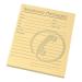 A vibrant yellow message pad with 80 sheets, featuring a telephone and message challenge design on the top. Perfect for jotting down important notes and reminders. Measures 127x102mm and comes in a pack of 10.