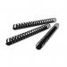 This photograph shows a pack of 50 black GBC Binding Combs, specifically the GBC CombBind A4 45mm variety. The combs are neatly stacked on top of each other and clearly labeled, showcasing their professional and organized appearance. The black color adds a sleek and sophisticated touch to any bound documents.