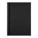The image features black GBC thermal binding covers made with 1.5mm LeatherGrain material. The A4 covers have a sleek, professional appearance and come in a pack of 100. Perfect for binding and protecting important documents.