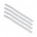 A photograph of GBC Binding Wires GBC WireBind 9.5mm A4 Binding Wires White (Pack of 100) RG810670 GB22105 shows a stack of white binding wires, neatly arranged in a pack of 100. The 9.5mm wires have a smooth finish and are designed for A4 sized documents. The wires are suitable for various binding projects and provide a professional and secure look to the bound documents.