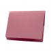 The photograph features a stack of 50 pink pocket wallets from Guildhalls Legal Exacompta collection. Each wallet measures 14x10 inches and is perfect for conveniently storing documents.