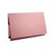 The photograph shows a stack of 25 pink Exacompta Guildhall Probate Document Wallets from Guildhall Legal, each made of 315gsm paper. The wallets are neatly organized and feature a secure closure flap. The pastel pink color adds a touch of elegance to the durable and functional document wallets.