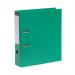 The picture shows 10 Exacompta Guildhall 80mm Lever Arch Files in A4 size, all in a bright green color. Each file has the Exacompta logo on the side and a lever arch mechanism to keep documents securely in place. The files are neatly placed next to each other, with their spines clearly labeled for easy organization. These durable and professional-looking files are perfect for storing and organizing important papers.