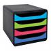 Exacompta Big Box Carbon Neutral 4 Drawer Black/Multicoloured 3101928D