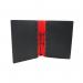 The photo features two bright red Keba Ring Binders from the Guildhall GL Ergogrip collection, each with two sleek silver rings and a smooth A4 size cover. The binders are stacked on top of each other, presenting a clean and organized appearance. The ergonomic design of the binders ensures easy handling and protection for important documents.