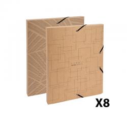 Cheap Stationery Supply of Exacompta Eterneco Cardboard Box File 25mm Assorted (Pack of 8) 59247E GH59247 Office Statationery