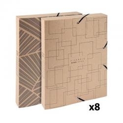 Cheap Stationery Supply of Exacompta Eterneco Cardboard Box File 40mm Assorted (Pack of 8) 59447E GH59447 Office Statationery