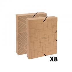 Cheap Stationery Supply of Exacompta Eterneco Cardboard Box File 60mm Assorted (Pack of 8) 59647E GH59647 Office Statationery