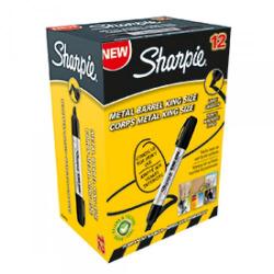 Cheap Stationery Supply of Sharpie S0949820 Metal Barrel King Medium Chisel Black Pack of 12 Office Statationery