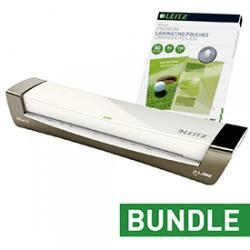 Cheap Stationery Supply of Leitz Ilam Office A3 Silver Laminator And Pouches Bundle Office Statationery